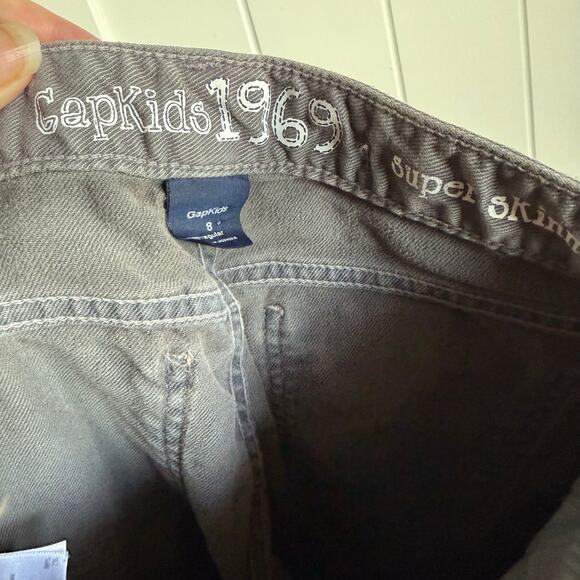 Gap Girls Jeans Size 8 Super Skinny Gray Adjustable Waist - Picture 4 of 6